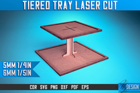 Tiered Tray Laser Cut SVG | Tiered Tray Laser Cut SVG Design | CNC Files SVG Fly Design 