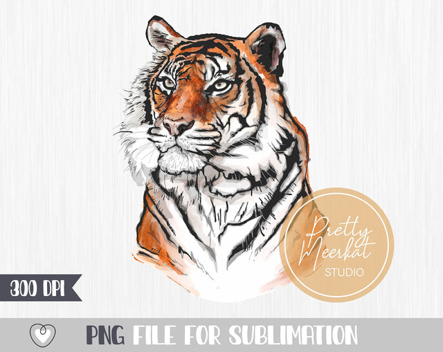 Tiger #2 PNG Sublimation, Tiger face png, Tiger head png file Sublimation Pretty Meerkat 