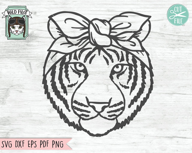 Tiger Bandana SVG, Tiger SVG file, Tiger cut file, Tiger with Bandana SVG, Bandana Tiger svg, Animal Face SVG, Tiger with Scarf SVG, Animals Head Scarf SVG SVG Wild Pilot 