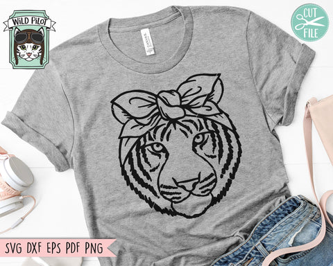Tiger Bandana SVG, Tiger SVG file, Tiger cut file, Tiger with Bandana SVG, Bandana Tiger svg, Animal Face SVG, Tiger with Scarf SVG, Animals Head Scarf SVG SVG Wild Pilot 