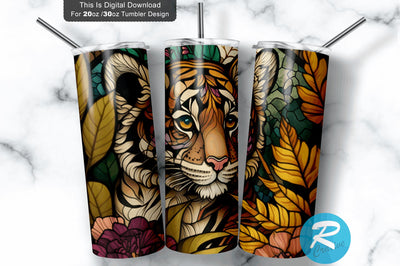 Tiger cub 20 oz / 30 oz Tumbler PNG Sublimation Regulrcrative 