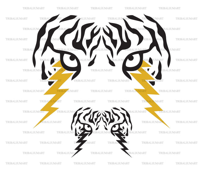 Tiger Eyes with Lightning Bolts SVG TribaliumArtSF 