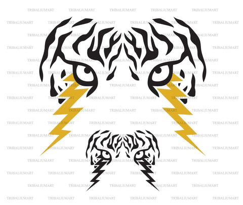 Tiger Eyes with Lightning Bolts SVG TribaliumArtSF 