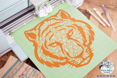 Tiger Face Mandala | Animal Mandala SVG SVG Wispy Willow Designs 