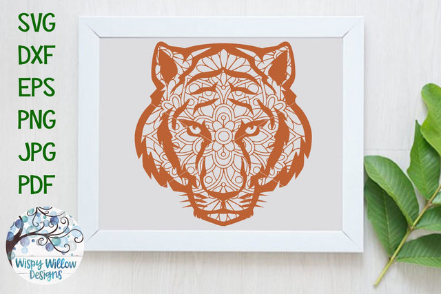 Tiger Face Mandala | Animal Mandala SVG SVG Wispy Willow Designs 