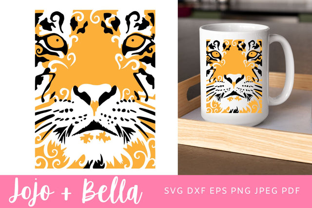 Tiger Face Svg, Tiger Svg, Tiger Png, Tiger Cut File, Tigers Svg, Tigers Football Svg, Svg files for Cricut, Silhouette, Sublimation SVG Jojo&Bella 