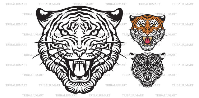 Tiger face SVG TribaliumArtSF 