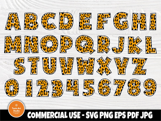 Tiger font SVG | Tiger alphabet svg | Tiger numbers svg | Alphabet cut files for cricut | Tiger silhouette | Patterned alphabet svg SVG TonisArtStudio 