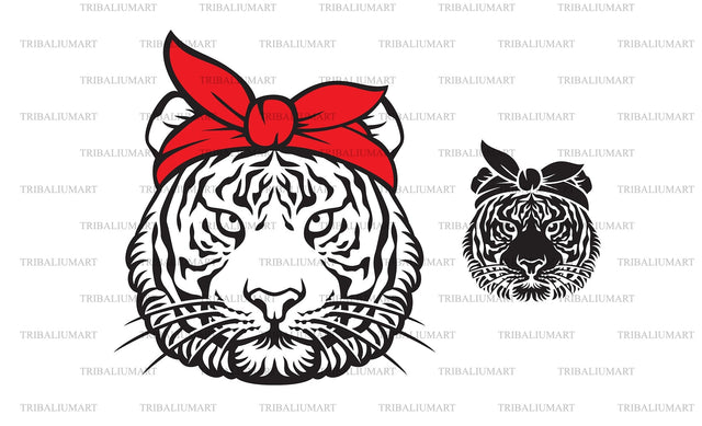 Tiger head with bandana SVG TribaliumArtSF 