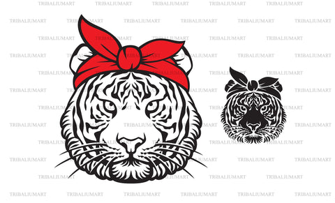 Tiger head with bandana SVG TribaliumArtSF 