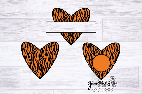 Tiger Heart Monogram Set SVG Design SVG Gardenias Art Shop 