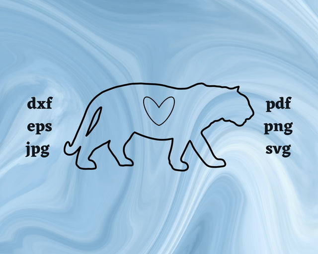 Tiger Heart SVG Cut File SVG Northern Light SVG 