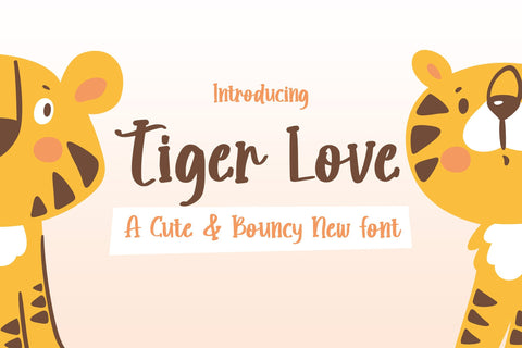 Tiger Love Font (Cute Fonts, Kids Fonts, Playful Fonts) SVG Jupiter Studio Fonts 