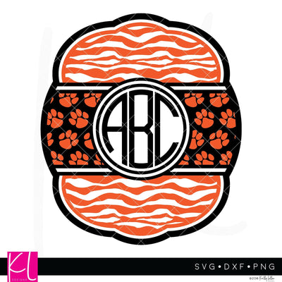 Tiger Monogram Frame SVG Kelly Lollar Designs 