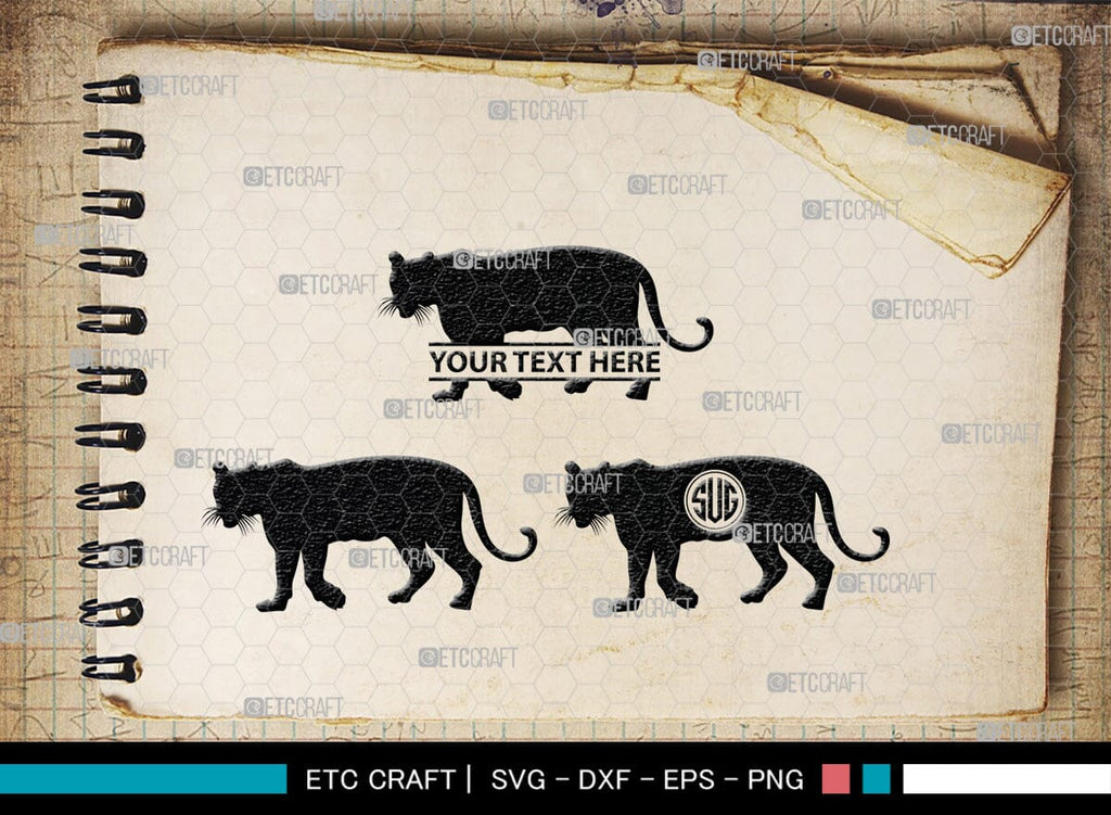 Tiger Monogram, Tiger Silhouette, Tiger SVG, Tiger Head Svg, Tiger Jum ...