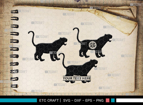 Tiger Monogram, Tiger Silhouette, Tiger SVG, Tiger Head Svg, Tiger Jump Svg, Wild Animal Svg, Zoo Animal Svg, SB00328 SVG ETC Craft 