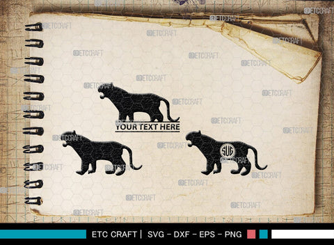 Tiger Monogram, Tiger Silhouette, Tiger SVG, Tiger Head Svg, Tiger Jump Svg, Wild Animal Svg, Zoo Animal Svg, SB00328 SVG ETC Craft 