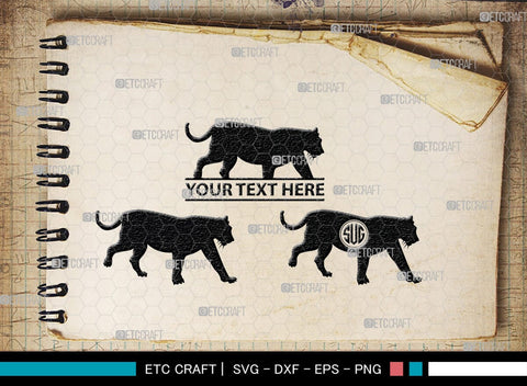 Tiger Monogram, Tiger Silhouette, Tiger SVG, Tiger Head Svg, Tiger Jump Svg, Wild Animal Svg, Zoo Animal Svg, SB00328 SVG ETC Craft 