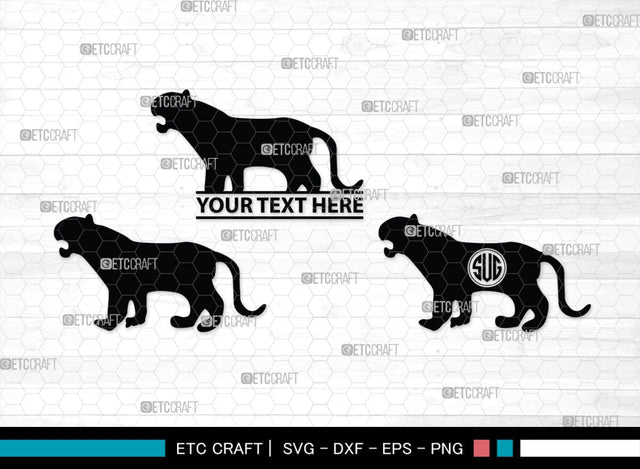 Tiger Monogram, Tiger Silhouette, Tiger SVG, Tiger Head Svg, Tiger Jump Svg, Wild Animal Svg, Zoo Animal Svg, SB00328 SVG ETC Craft 