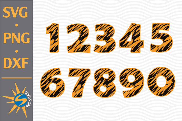 Tiger Numbers SVG, PNG, DXF Digital Files Include SVG SVGStoreShop 