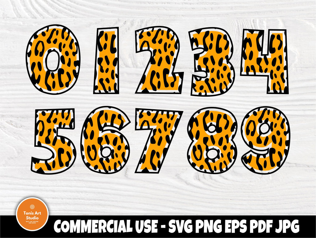 Tiger Numbers SVG, Svg Cut Files, Birthday Svg - So Fontsy