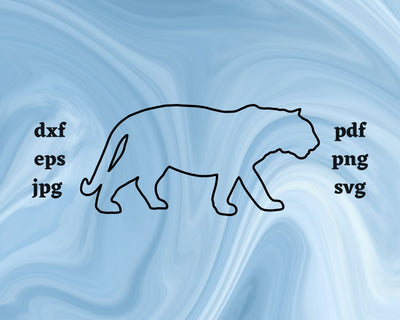 Tiger Outline SVG Cut File SVG Northern Light SVG 