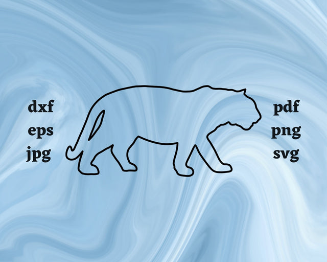 Tiger Outline SVG Cut File SVG Northern Light SVG 
