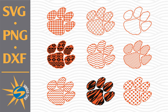 Tiger Paw Pattern SVG, PNG, DXF Digital Files Include SVG SVGStoreShop 