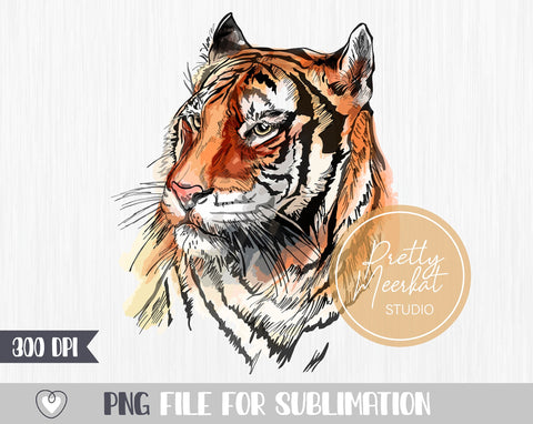 Tiger PNG Sublimation, Tiger face png, Tiger head png file Sublimation Pretty Meerkat 