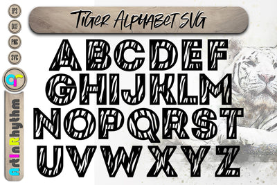 Tiger Print Letters Alphabet, a-z Font SVG Artinrhythm shop 