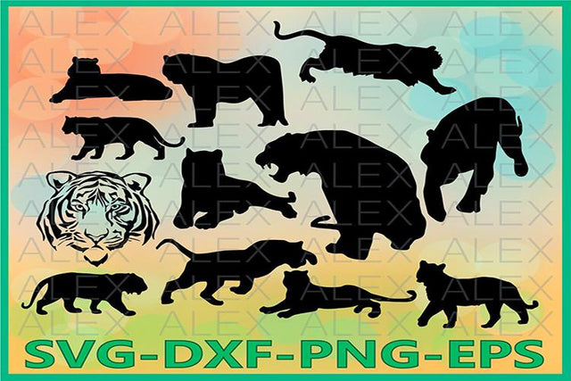 Tiger Silhouette SVG SVG AlexSVGStudio 
