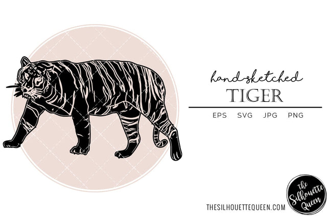 Tiger Sketch Vector SVG Loveleen Kaur 