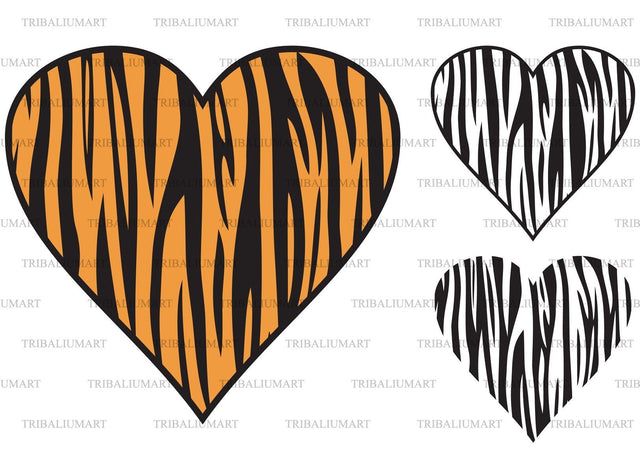 Tiger skin heart SVG TribaliumArtSF 