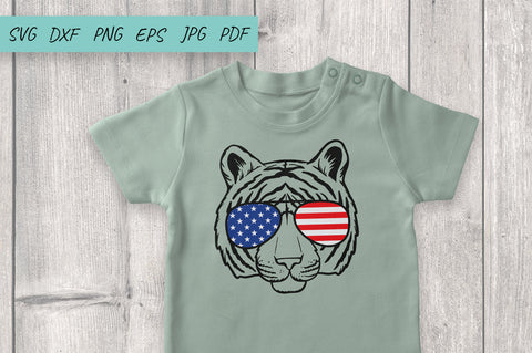 Tiger Svg | American Flag Tiger | Tiger Sunglasses Svg SVG Irina Ostapenko 