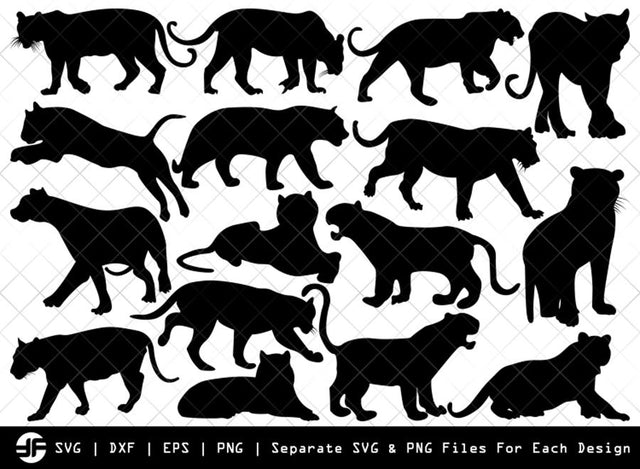 Tiger SVG | Animal SVG | Silhouette Bundle | SVG Cut File SVG ETC Craft 