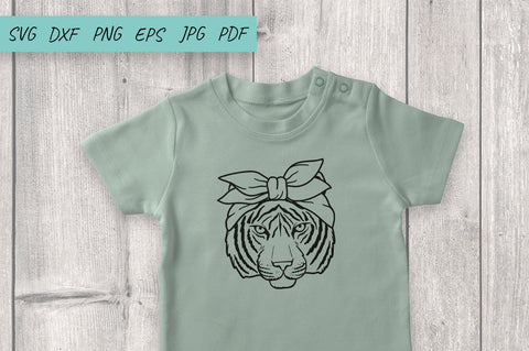 Tiger Svg | Tiger Face | Tiger with Bandana Svg SVG Irina Ostapenko 
