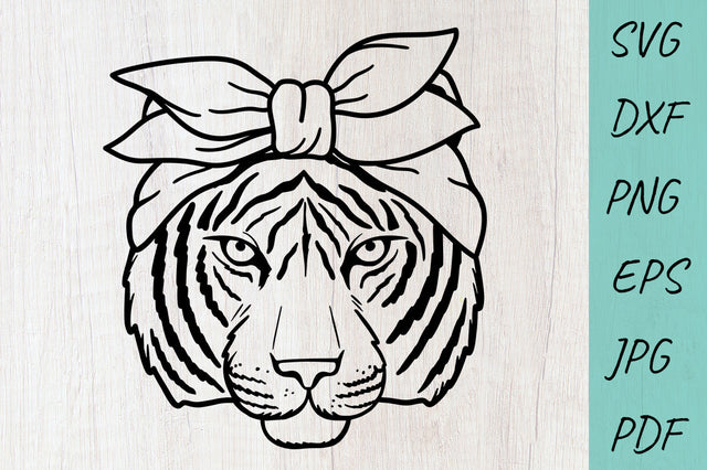 Tiger Svg | Tiger Face | Tiger with Bandana Svg SVG Irina Ostapenko 
