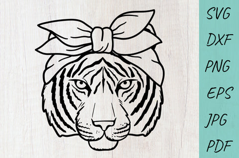 Tiger Svg | Tiger Face | Tiger with Bandana Svg SVG Irina Ostapenko 
