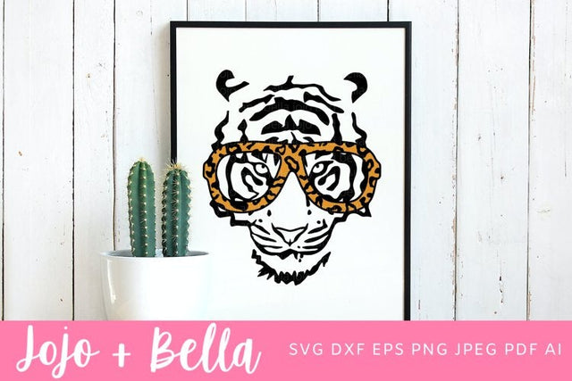 Tiger Svg, Tiger Glasses Svg, Leopard Print Svg, Tiger Sunglasses Svg, Tiger King Svg, Tiger Png and Svg Files for Cricut, Silhouette Files. Digital Download for Cricut, Silhouette, sublimation and more. SVG Jojo&Bella 