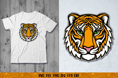 Tiger SVG,3D Tiger Face Mandala SVG,Tiger Layered Paper Cut SVG goodfox86 