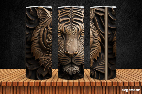 Tiger Tumbler Sublimation | Skinny 20 oz | Tooled Leather SVG SvgOcean 