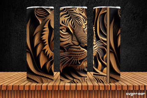 Tiger Tumbler Sublimation | Skinny 20 oz | Tooled Leather SVG SvgOcean 
