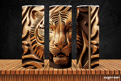 Tiger Tumbler Sublimation | Skinny 20 oz | Tooled Leather SVG SvgOcean 