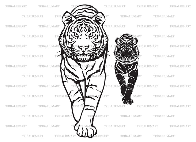 Tiger walking SVG TribaliumArtSF 
