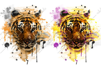 Tiger Watercolor Sublimation Clipart PNG Sublimation nikola 