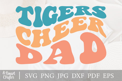 Tigers cheer dad svg svg wavy style svg, EPS PNG Cricut Instant Download SVG Fauz 