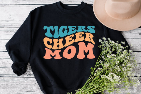 Tigers cheer mom svg wavy style svg, EPS PNG Cricut Instant Download SVG Fauz 