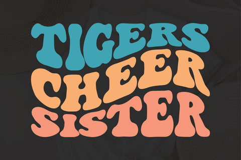 Tigers cheer sister svg wavy style svg, EPS PNG Cricut Instant Download SVG Fauz 