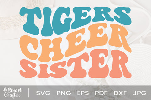 Tigers cheer sister svg wavy style svg, EPS PNG Cricut Instant Download SVG Fauz 