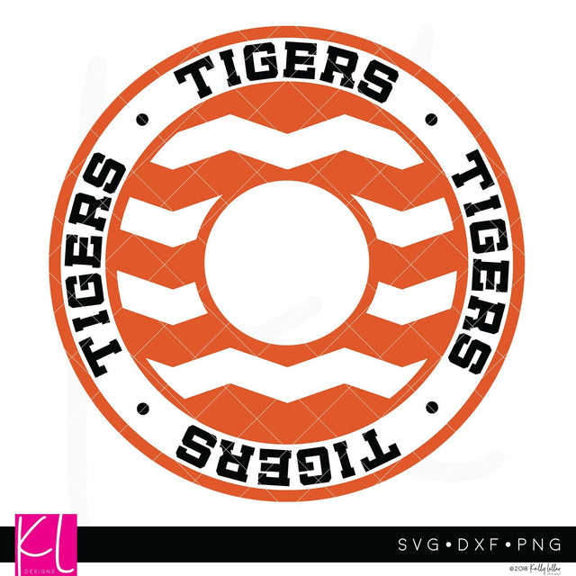 Tigers Chevron Monogram Frame SVG Kelly Lollar Designs 